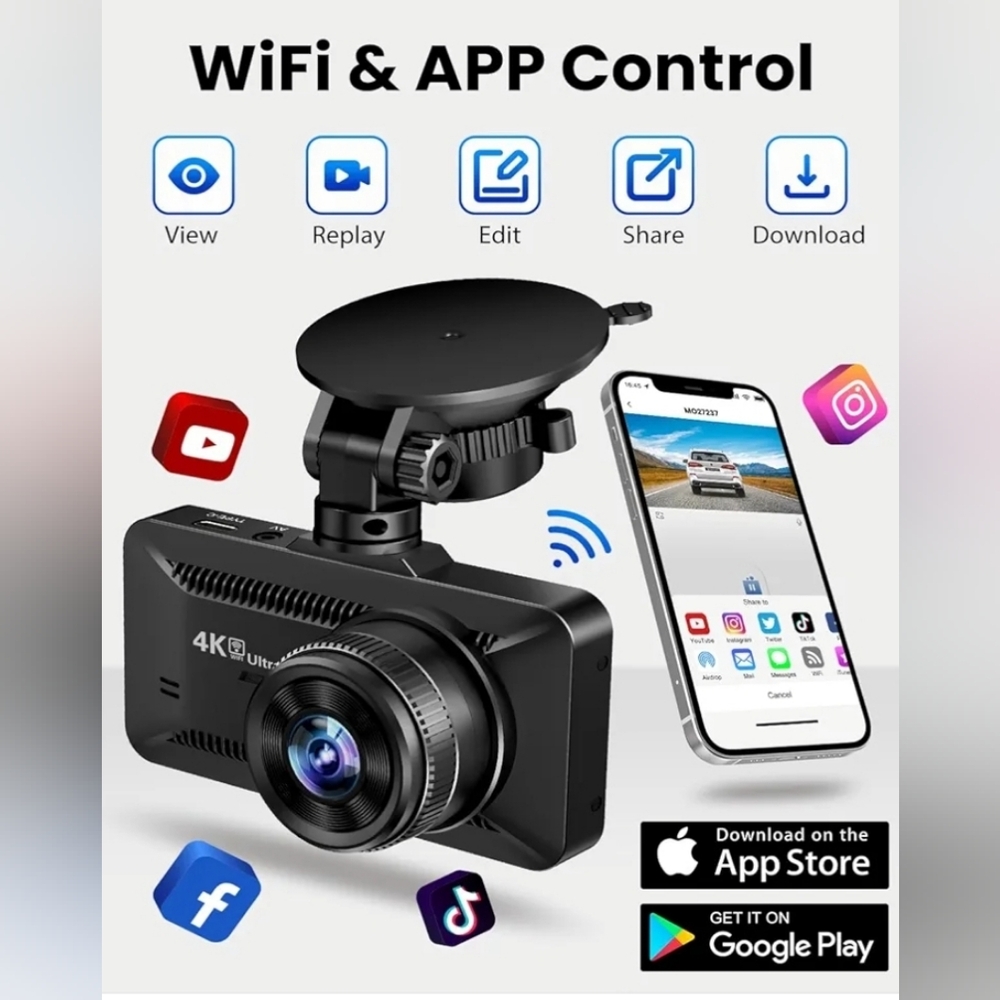 SUVCON 4K Ultra HD Dash Cam with WiFi - Picture 7 of 10